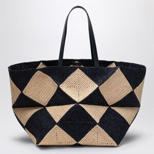 LOEWE Woven Diamond Pattern Shopping Bag Men Beige Shopping Bags